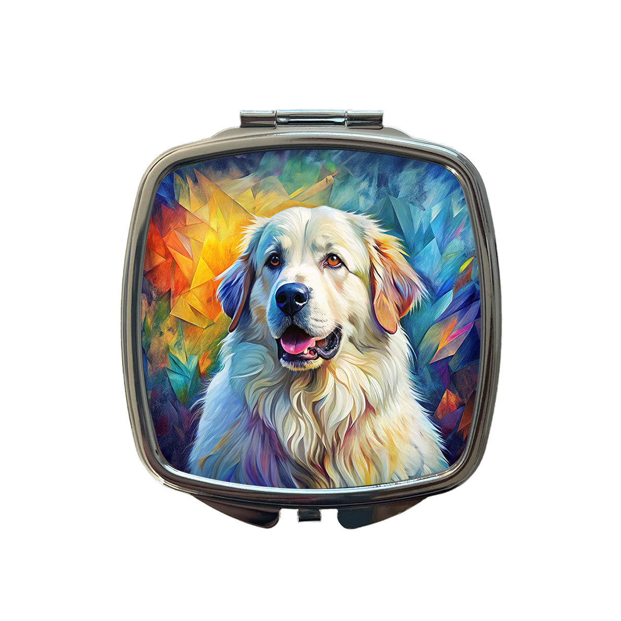 Great Pyrenees Dog Contemporary Art Small Travel Purse Handbag Pocket Makeup Compact Mirror