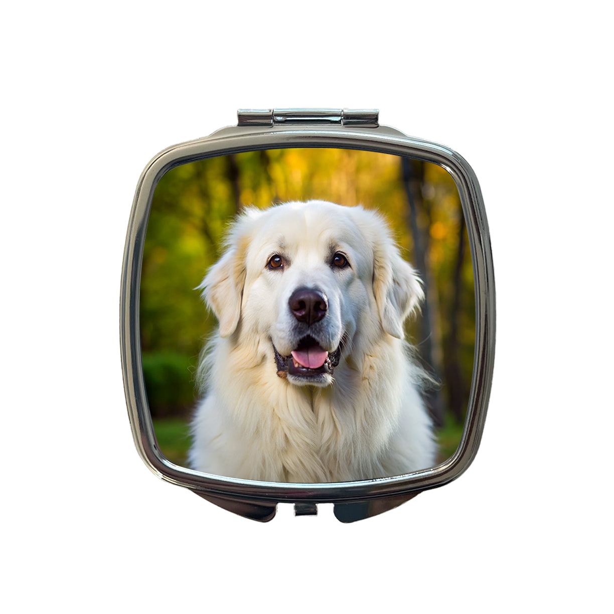 Great Pyrenees Dog Photo Small Travel Purse Handbag Pocket Makeup Compact Mirror