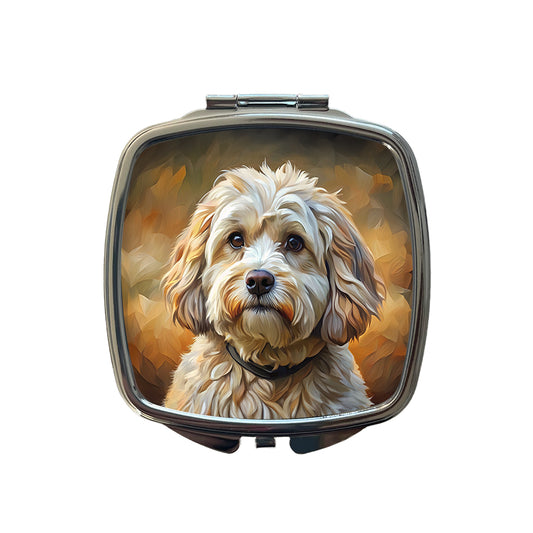 Havanese Dog Expressionism Art Small Travel Purse Handbag Pocket Makeup Compact Mirror