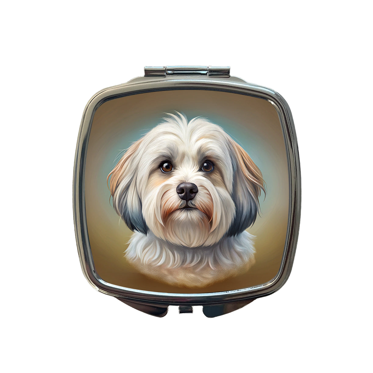 Havanese Dog Illustration Small Travel Purse Handbag Pocket Makeup Compact Mirror