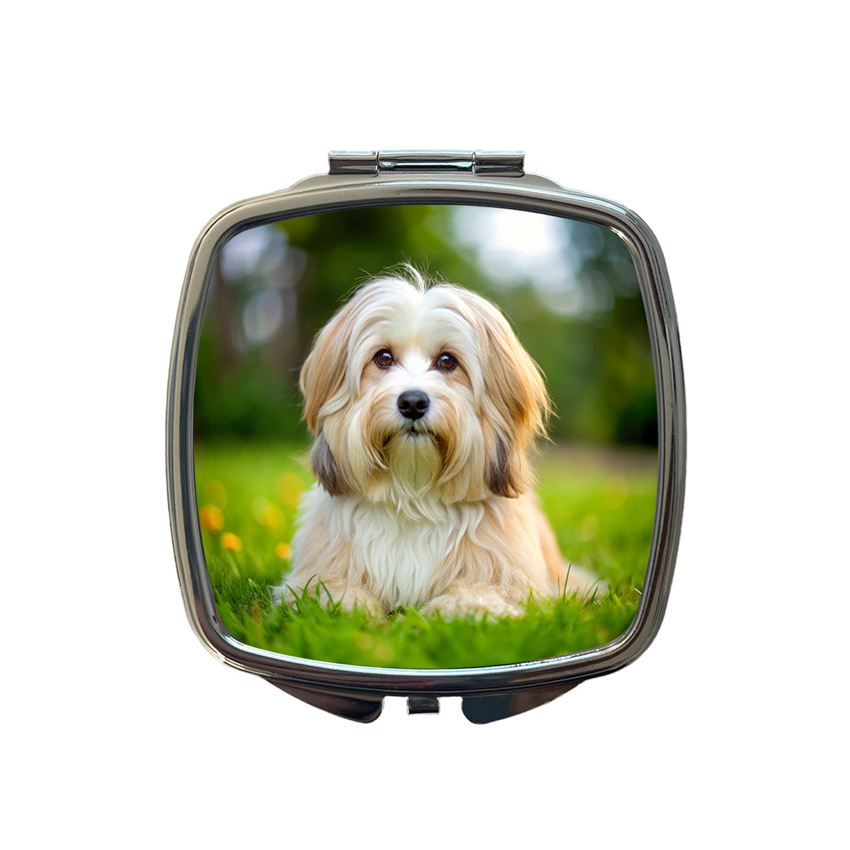 Havanese Dog Photo Small Travel Purse Handbag Pocket Makeup Compact Mirror