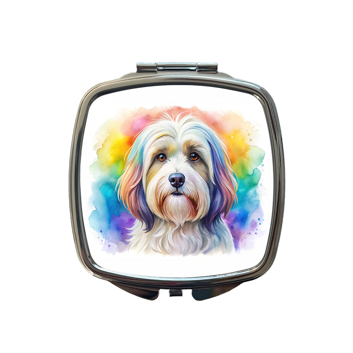 Havanese Dog Watercolor Style Small Travel Purse Handbag Pocket Makeup Compact Mirror