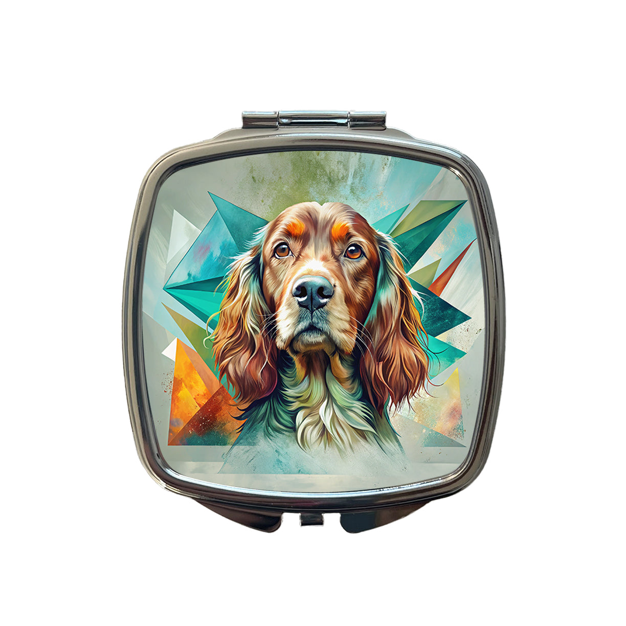 Irish Setter Dog Contemporary Art Small Travel Purse Handbag Pocket Makeup Compact Mirror