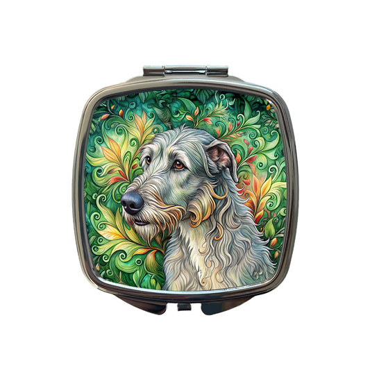 Irish Wolfhound Dog Art Nouveau Small Travel Purse Handbag Pocket Makeup Compact Mirror
