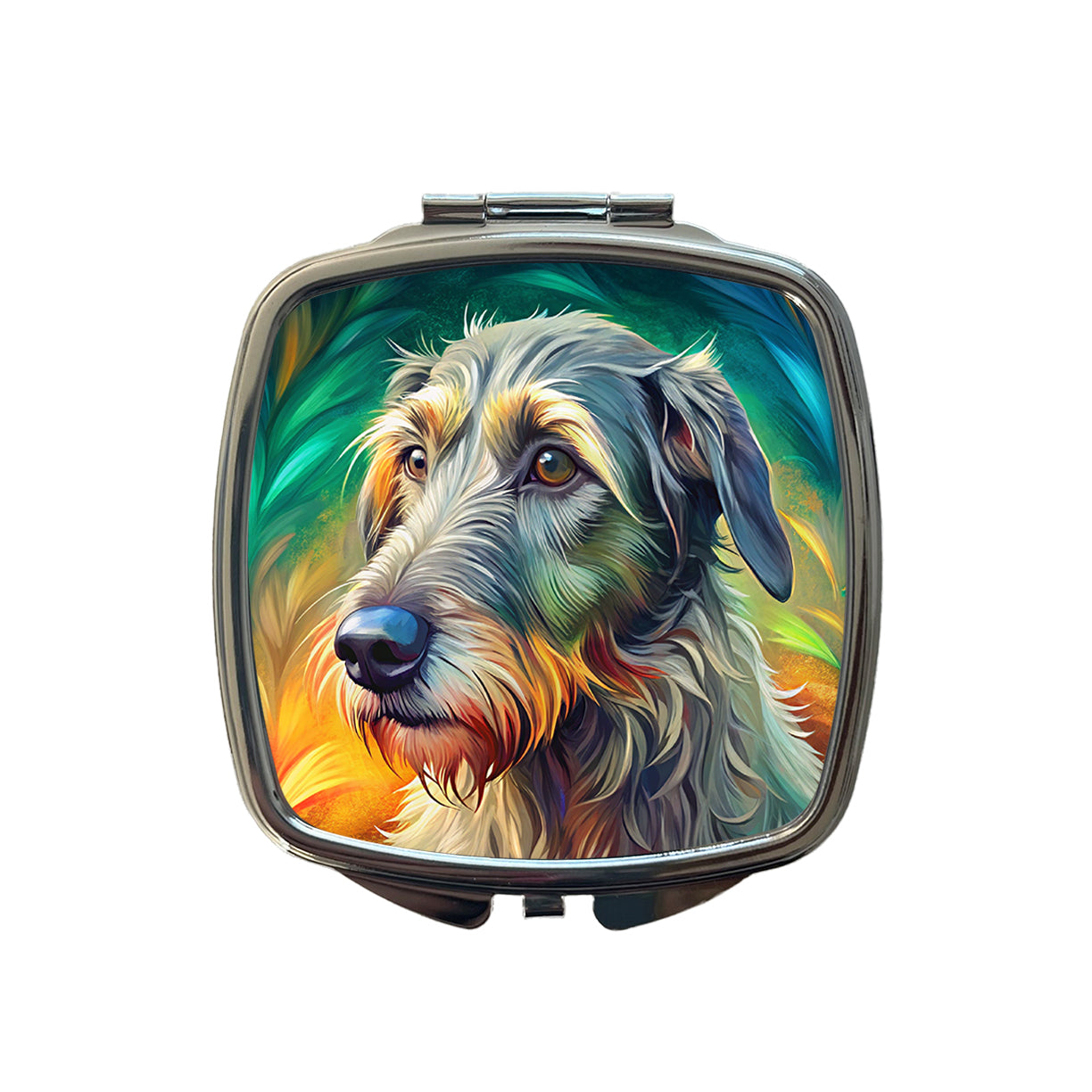 Irish Wolfhound Dog Pop Art Small Travel Purse Handbag Pocket Makeup Compact Mirror
