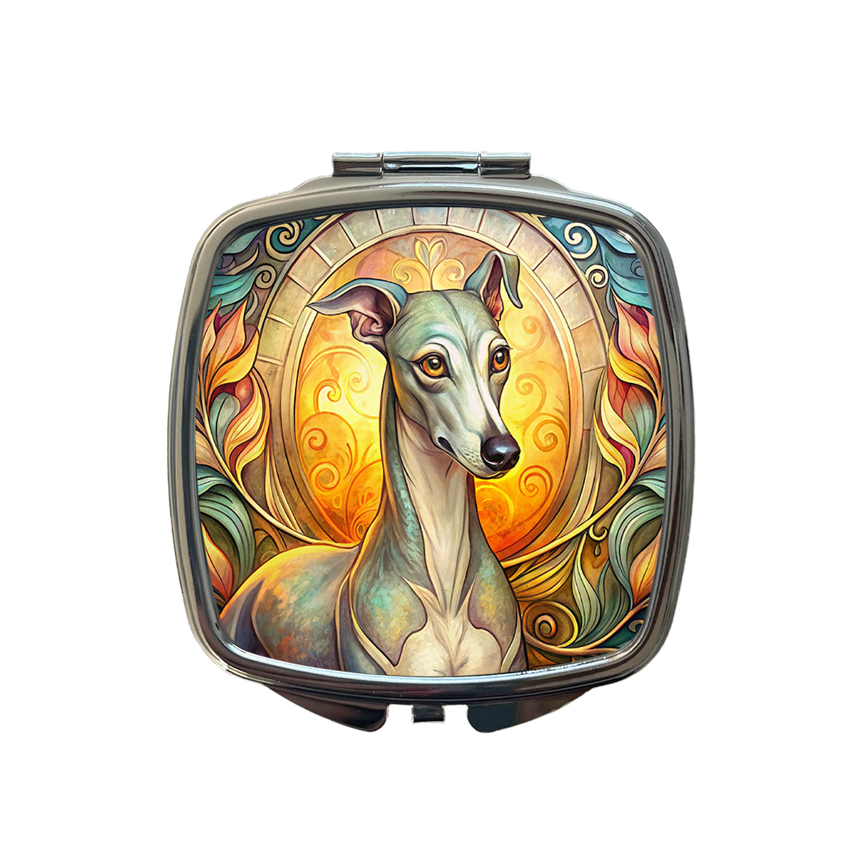 Italian Greyhound Dog Art Nouveau Small Travel Purse Handbag Pocket Makeup Compact Mirror