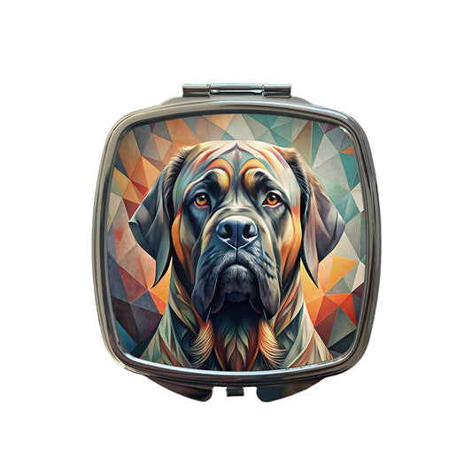 Mastiff Dog Abstract Stylized Art Small Travel Purse Handbag Pocket Makeup Compact Mirror