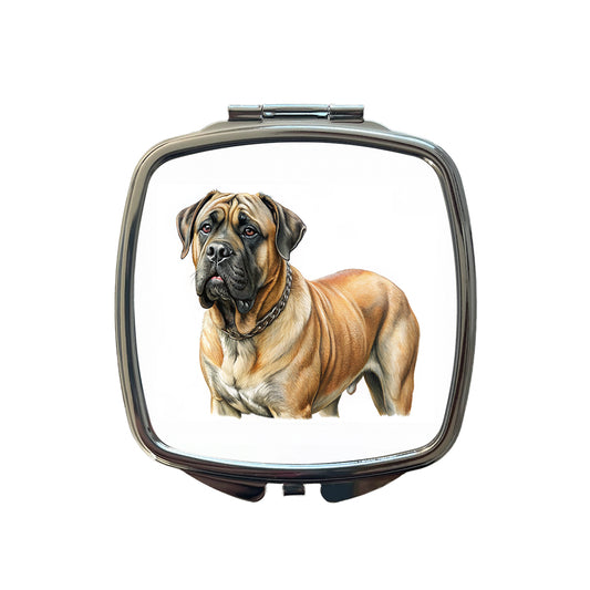 Mastiff Dog Illustration Small Travel Purse Handbag Pocket Makeup Compact Mirror
