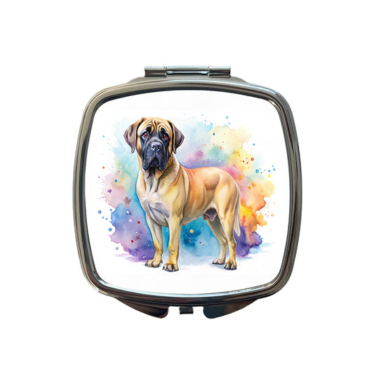 Mastiff Dog Watercolor Style Small Travel Purse Handbag Pocket Makeup Compact Mirror