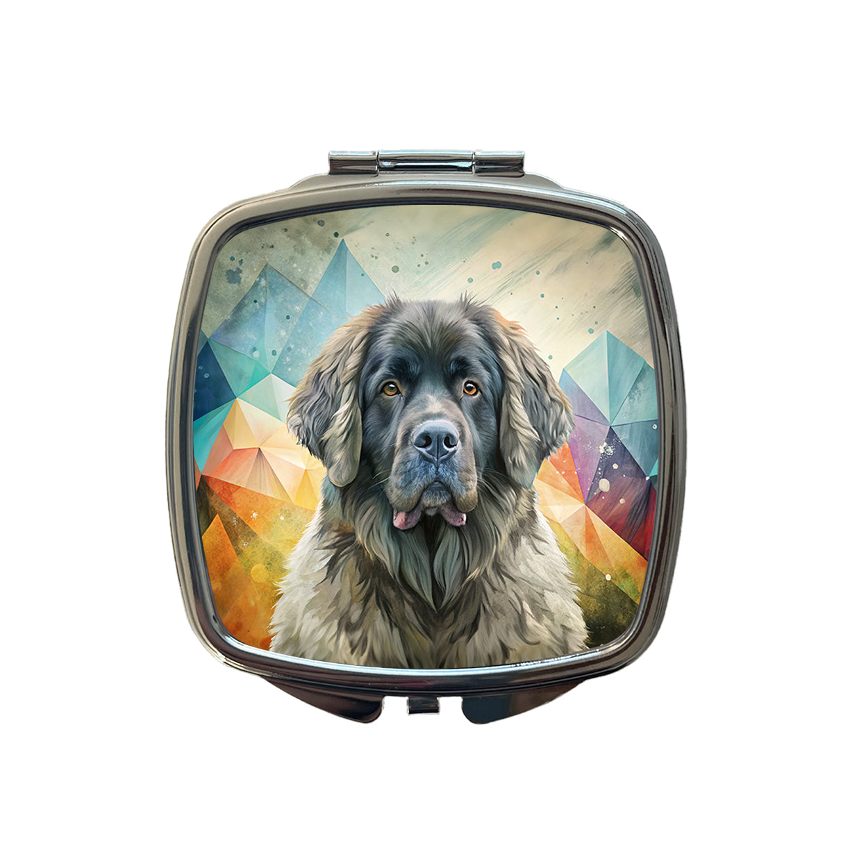 Newfoundland Dog Contemporary Art Small Travel Purse Handbag Pocket Makeup Compact Mirror