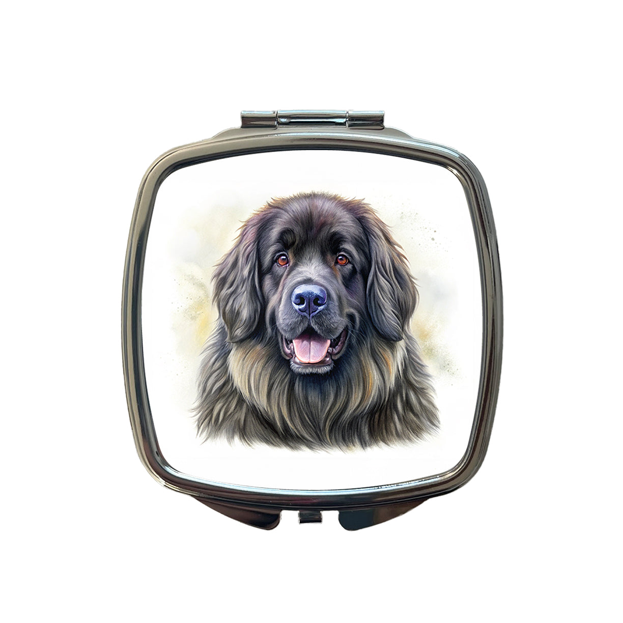 Newfoundland Dog Illustration Small Travel Purse Handbag Pocket Makeup Compact Mirror