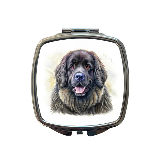 Newfoundland Dog Illustration Small Travel Purse Handbag Pocket Makeup Compact Mirror