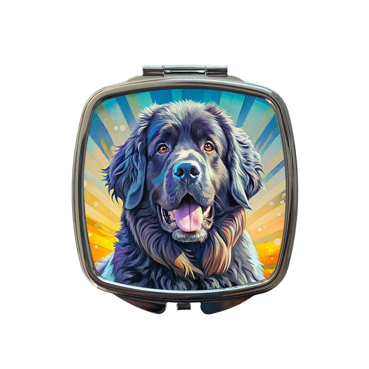 Newfoundland Dog Pop Art Small Travel Purse Handbag Pocket Makeup Compact Mirror