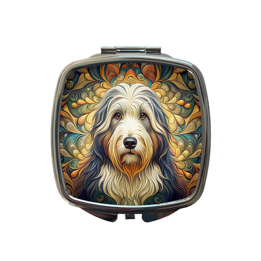 Old English Sheepdog Dog Art Nouveau Small Travel Purse Handbag Pocket Makeup Compact Mirror