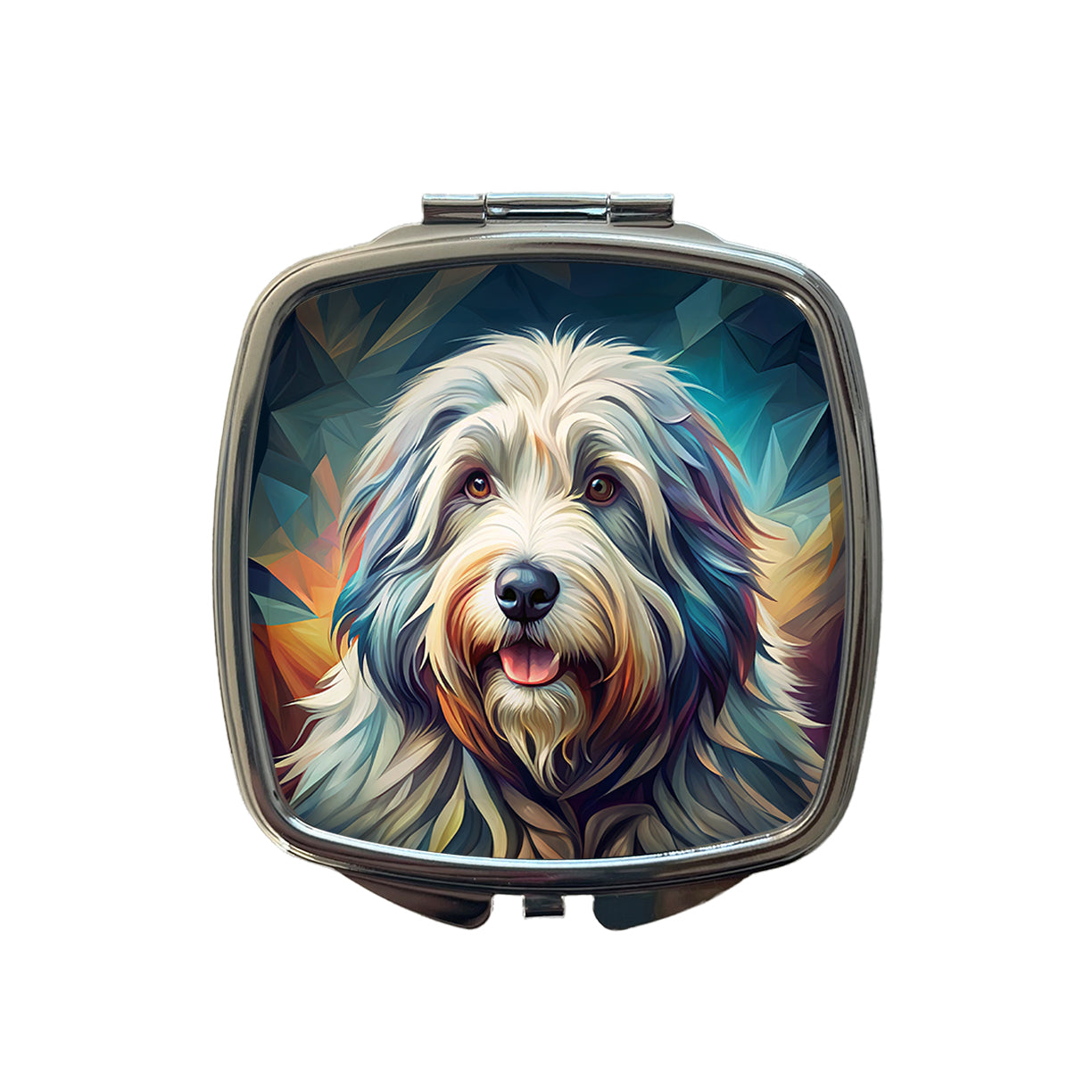 Old English Sheepdog Dog Contemporary Art Small Travel Purse Handbag Pocket Makeup Compact Mirror