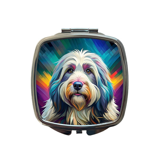 Old English Sheepdog Dog Pop Art Small Travel Purse Handbag Pocket Makeup Compact Mirror