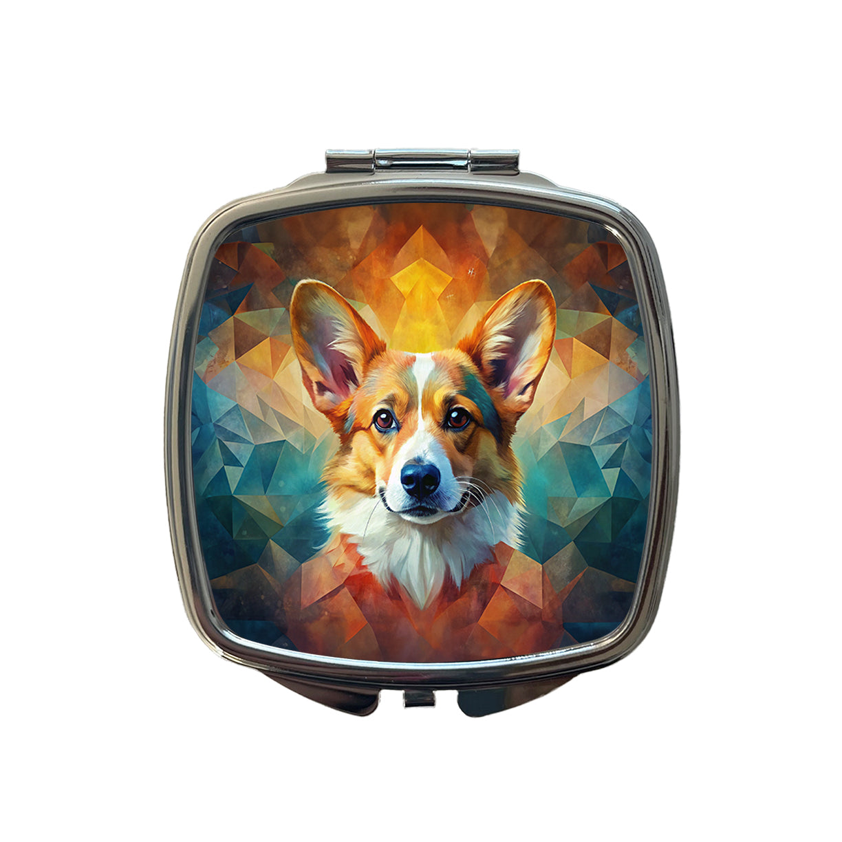 Pembroke Welsh Corgi Dog Abstract Art Small Travel Purse Handbag Pocket Makeup Compact Mirror