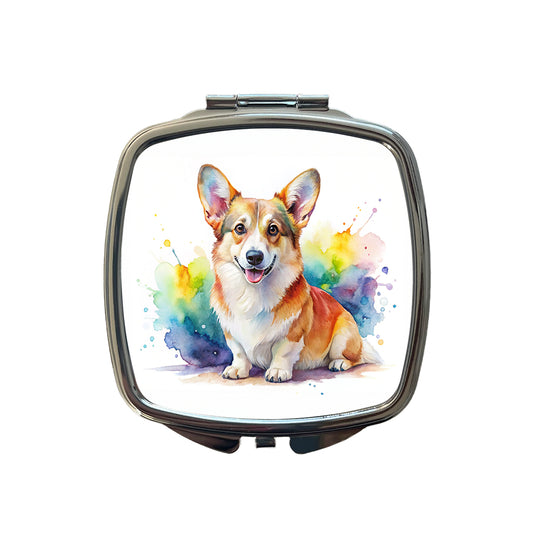 Pembroke Welsh Corgi Dog Watercolor Style Small Travel Purse Handbag Pocket Makeup Compact Mirror