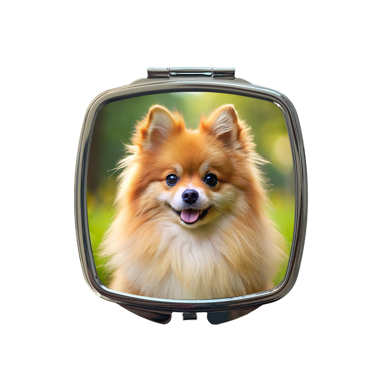 Pomeranian Dog Photo Small Travel Purse Handbag Pocket Makeup Compact Mirror