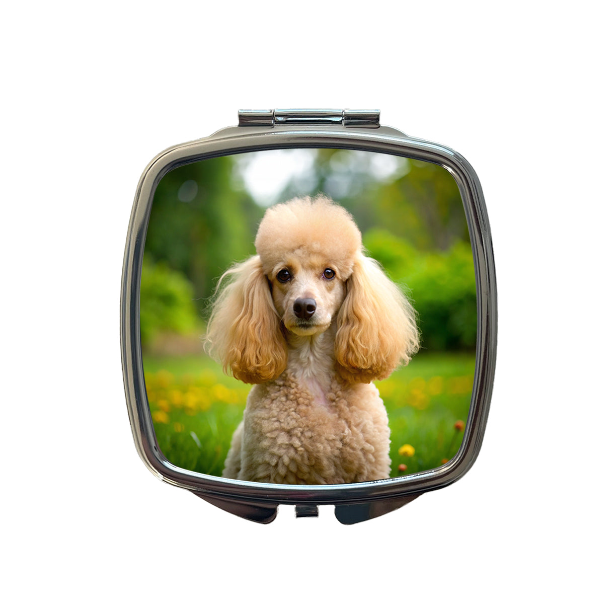 Poodle Dog Photo Small Travel Purse Handbag Pocket Makeup Compact Mirror