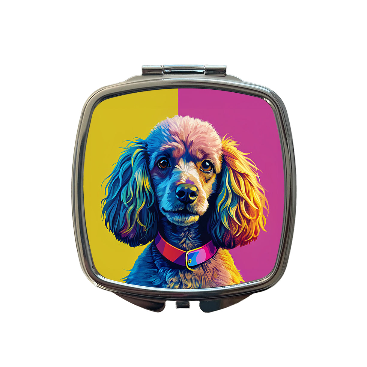 Poodle Dog Pop Art Small Travel Purse Handbag Pocket Makeup Compact Mirror
