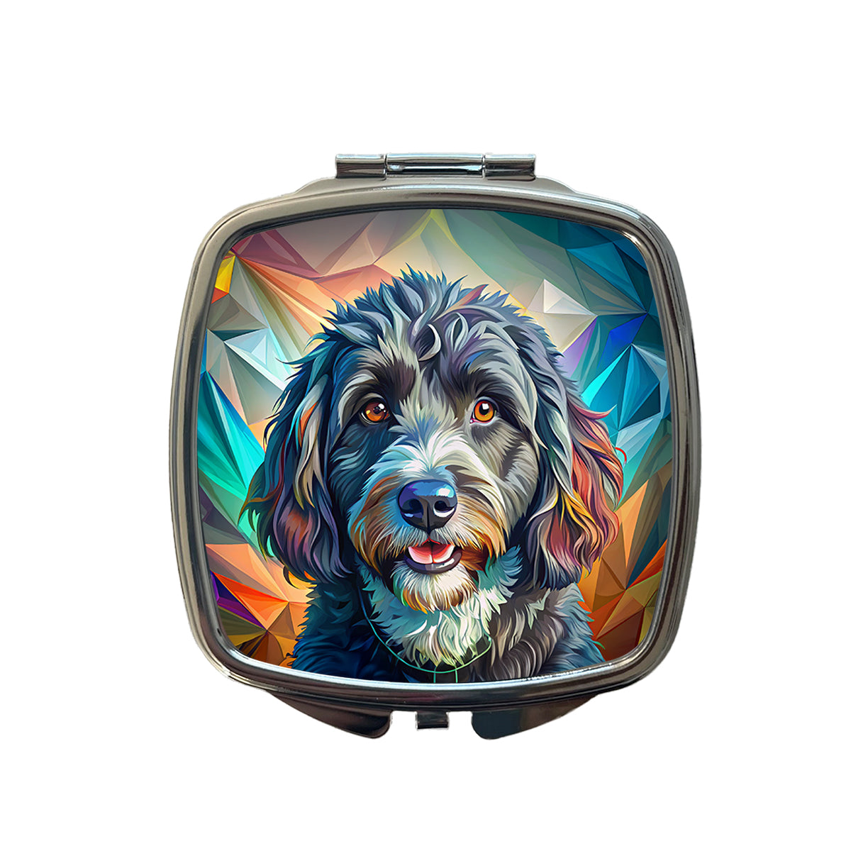 Portuguese Water Dog Pop Art Small Travel Purse Handbag Pocket Makeup Compact Mirror