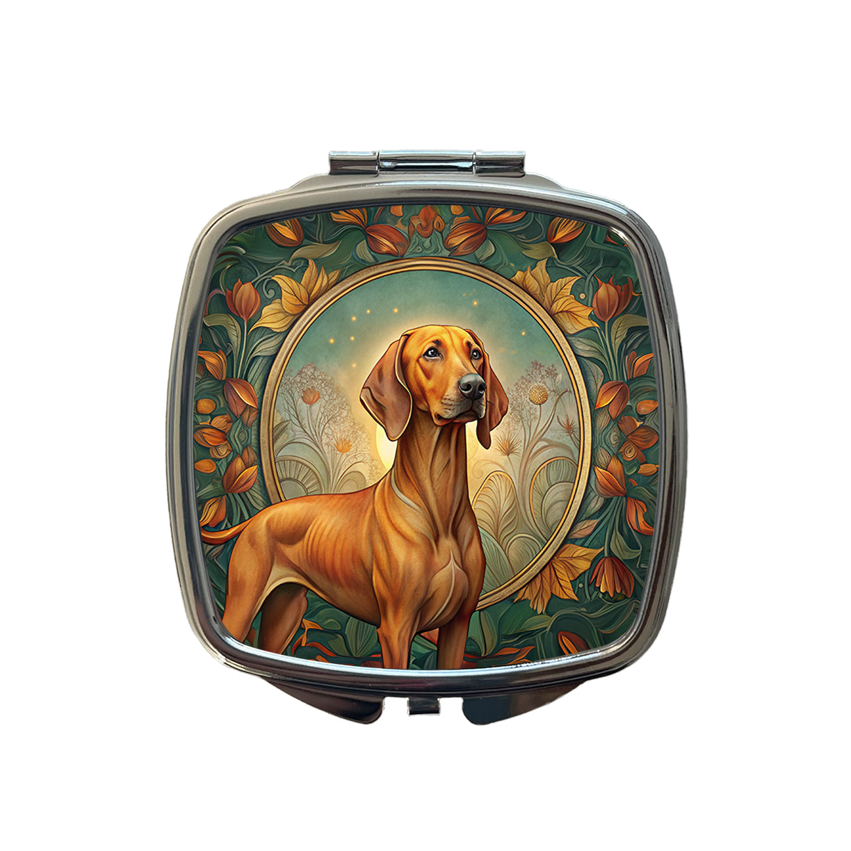 Rhodesian Ridgeback Dog Art Nouveau Small Travel Purse Handbag Pocket Makeup Compact Mirror