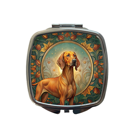 Rhodesian Ridgeback Dog Art Nouveau Small Travel Purse Handbag Pocket Makeup Compact Mirror