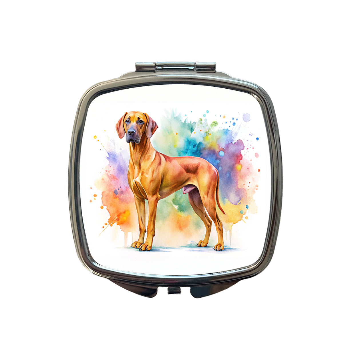Rhodesian Ridgeback Dog Watercolor Style Small Travel Purse Handbag Pocket Makeup Compact Mirror
