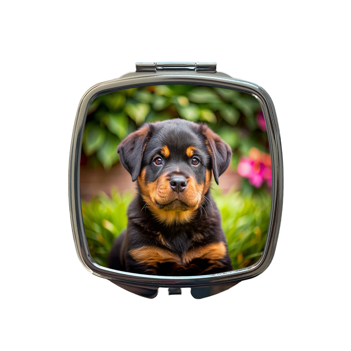 Rottweiler Dog Puppy Photo Small Travel Purse Handbag Pocket Makeup Compact Mirror