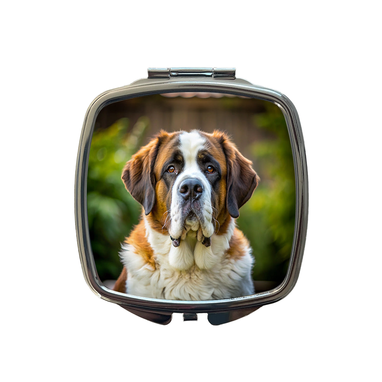 Saint Bernard Dog Photo Small Travel Purse Handbag Pocket Makeup Compact Mirror
