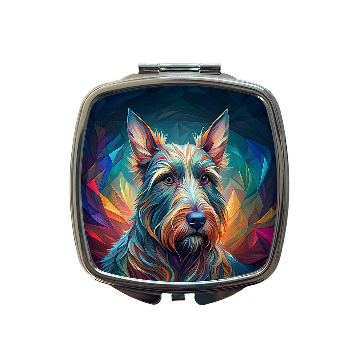 Scottish Terrier Dog Abstract Stylized Art Small Travel Purse Handbag Pocket Makeup Compact Mirror