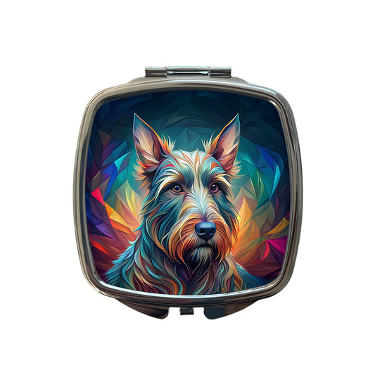 Scottish Terrier Dog Abstract Stylized Art Small Travel Purse Handbag Pocket Makeup Compact Mirror