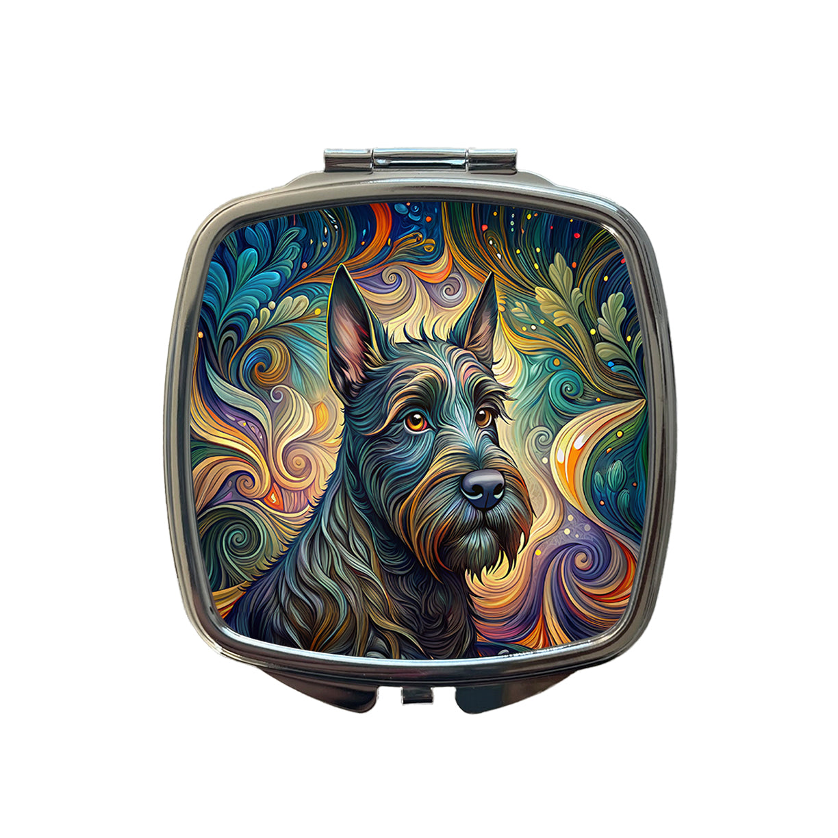 Scottish Terrier Dog Art Nouveau Small Travel Purse Handbag Pocket Makeup Compact Mirror