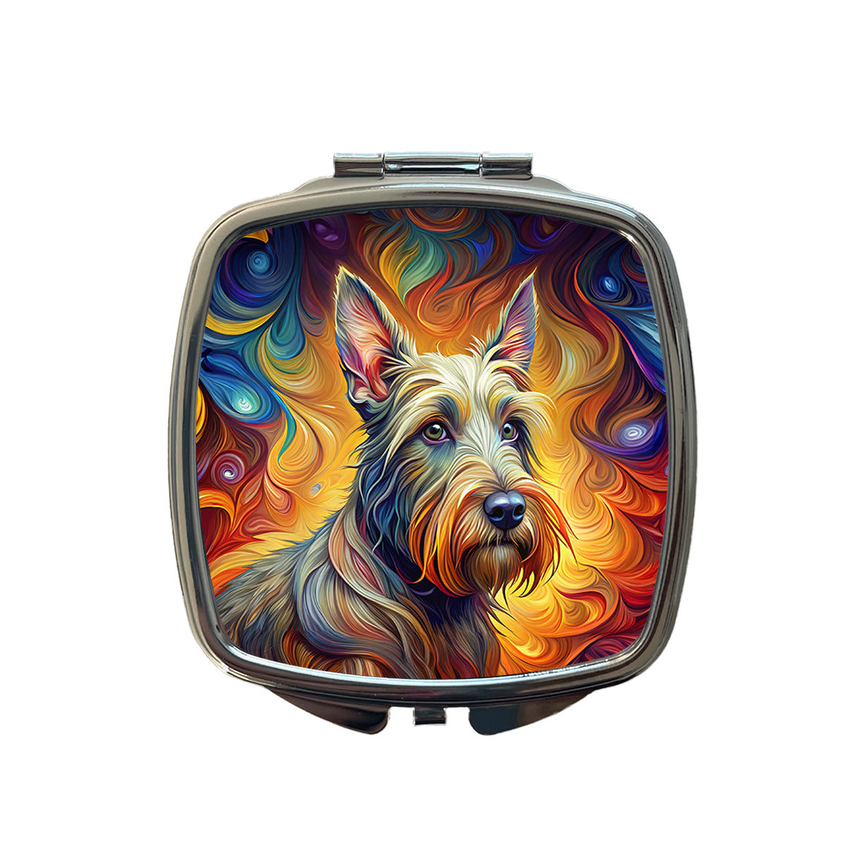 Scottish Terrier Dog Expressionism Art Small Travel Purse Handbag Pocket Makeup Compact Mirror