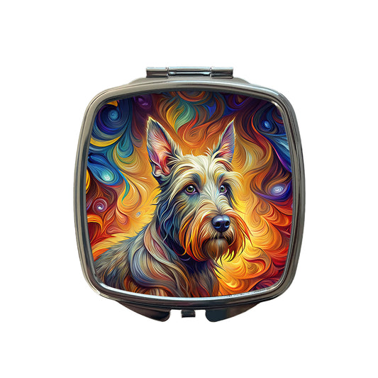 Scottish Terrier Dog Expressionism Art Small Travel Purse Handbag Pocket Makeup Compact Mirror