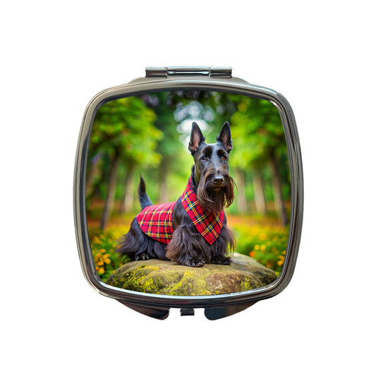 Scottish Terrier Dog Photo Small Travel Purse Handbag Pocket Makeup Compact Mirror