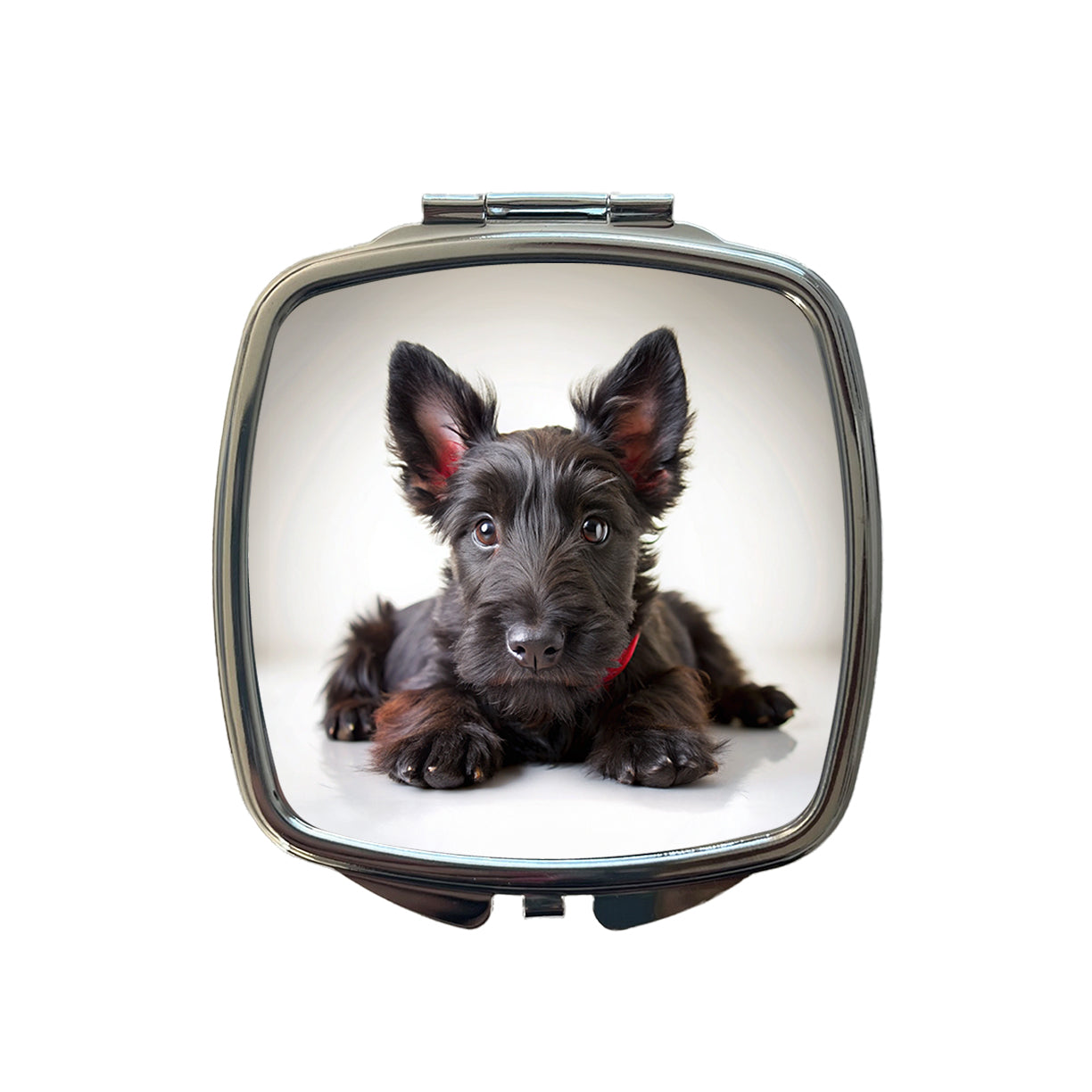 Scottish Terrier Dog Puppy Photo Small Travel Purse Handbag Pocket Makeup Compact Mirror