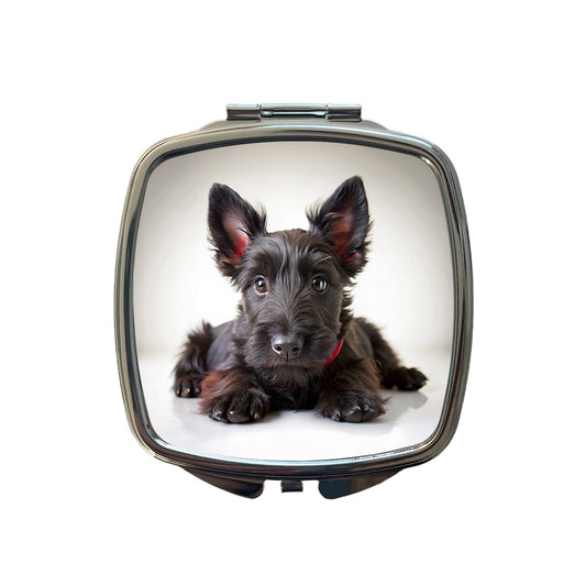 Scottish Terrier Dog Puppy Photo Small Travel Purse Handbag Pocket Makeup Compact Mirror