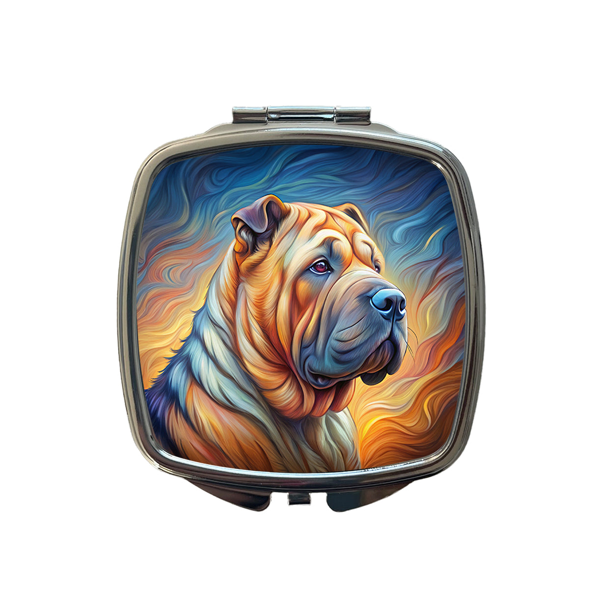 Shar Pei Dog Expressionism Art Small Travel Purse Handbag Pocket Makeup Compact Mirror