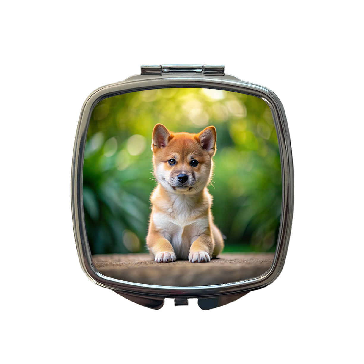 Shiba Inu Dog Puppy Photo Small Travel Purse Handbag Pocket Makeup Compact Mirror