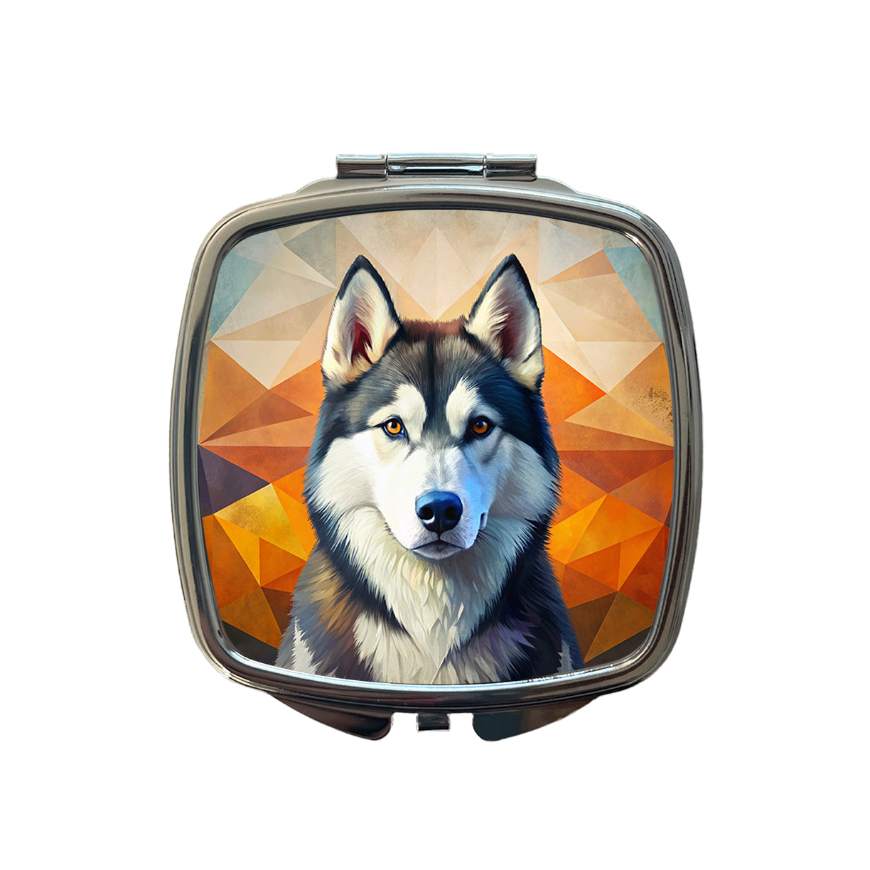 Siberian Husky Dog Contemporary Art Small Travel Purse Handbag Pocket Makeup Compact Mirror