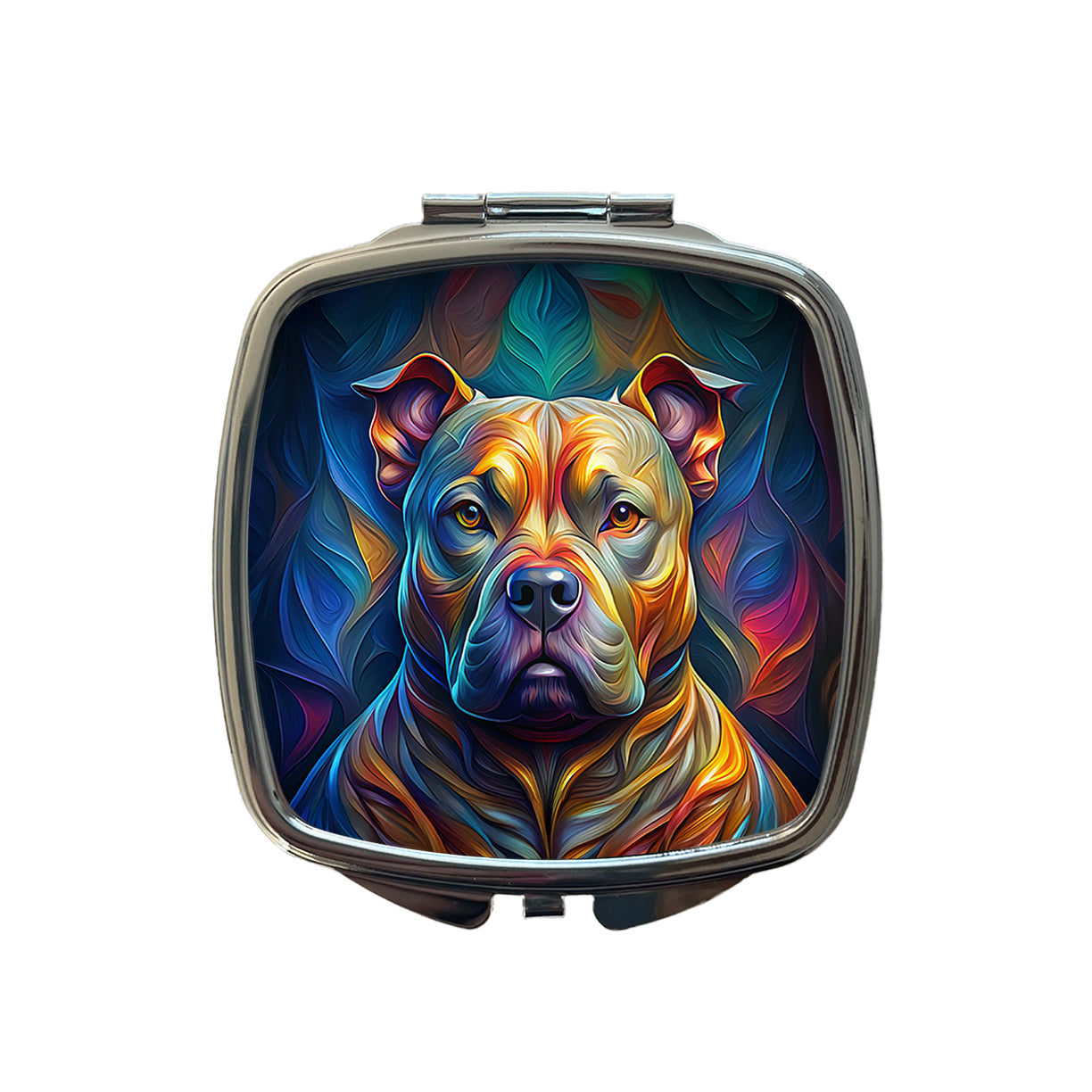 Staffordshire Bull Terrier Staffy Dog Abstract Stylized Art Small Travel Purse Handbag Pocket Makeup Compact Mirror