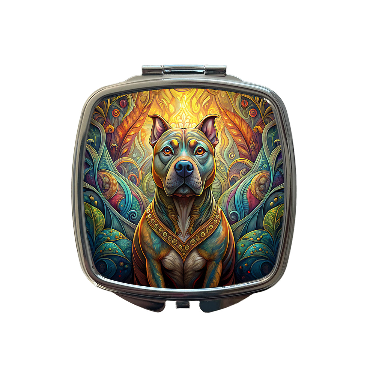 Staffordshire Bull Terrier Staffy Dog Art Nouveau Small Travel Purse Handbag Pocket Makeup Compact Mirror