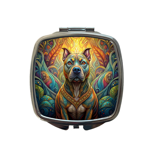Staffordshire Bull Terrier Staffy Dog Art Nouveau Small Travel Purse Handbag Pocket Makeup Compact Mirror