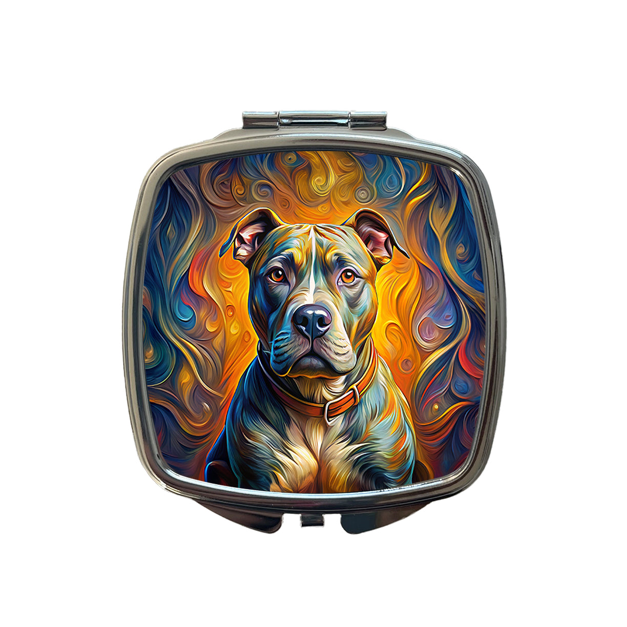 Staffordshire Bull Terrier Staffy Dog Expressionism Art Small Travel Purse Handbag Pocket Makeup Compact Mirror