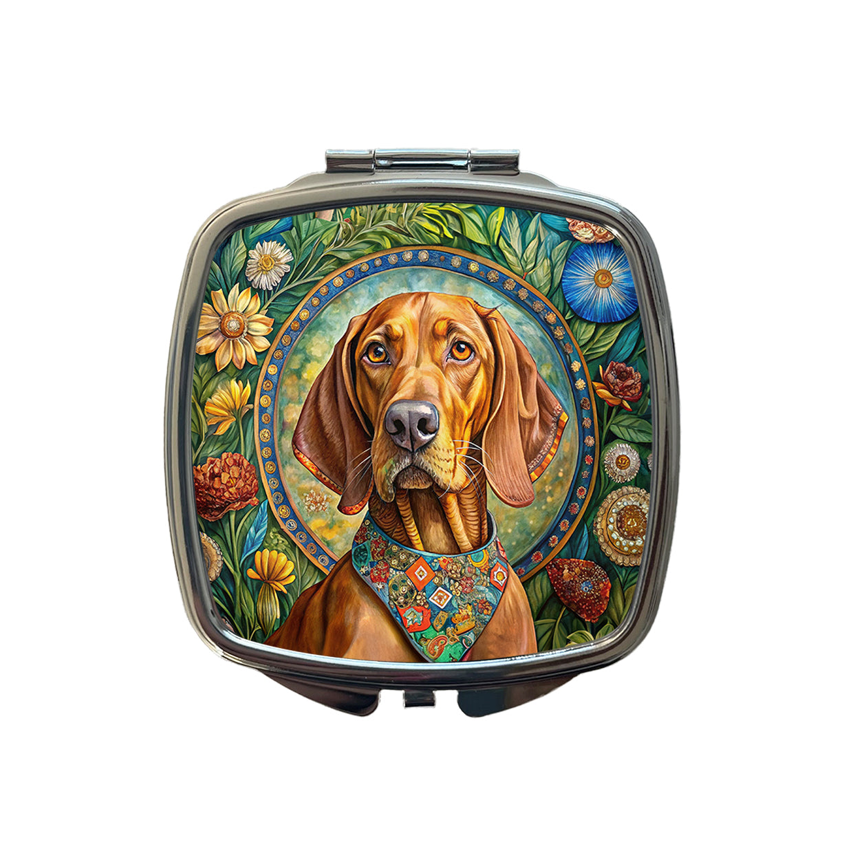 Vizsla Dog French Bohemian Art Small Travel Purse Handbag Pocket Makeup Compact Mirror