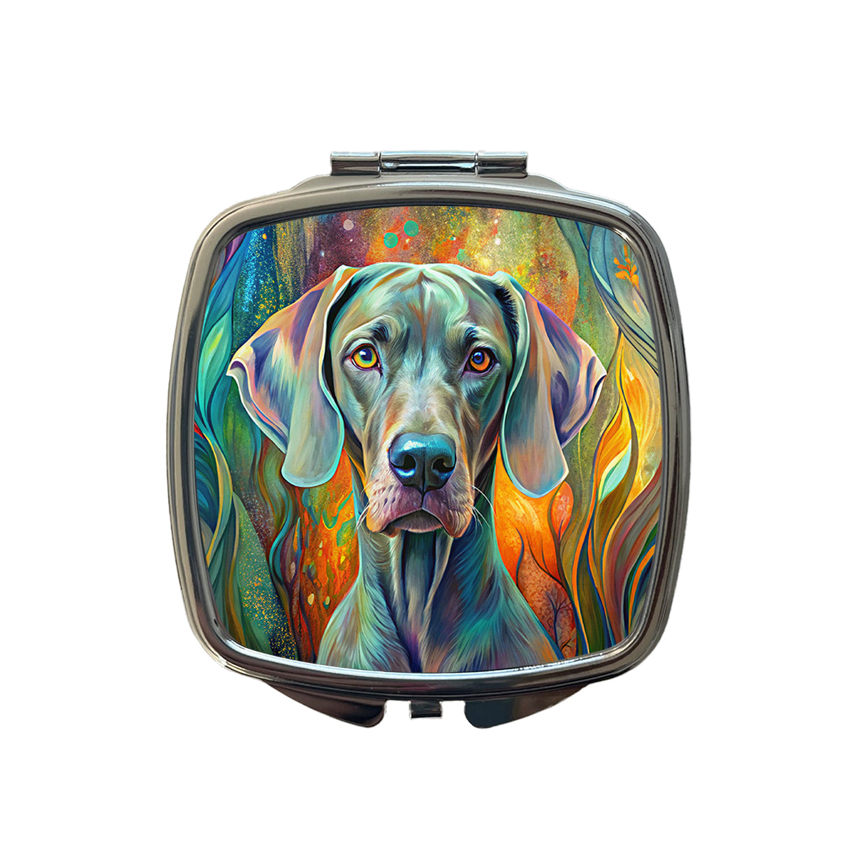 Weimaraner Dog Abstract Art Small Travel Purse Handbag Pocket Makeup Compact Mirror