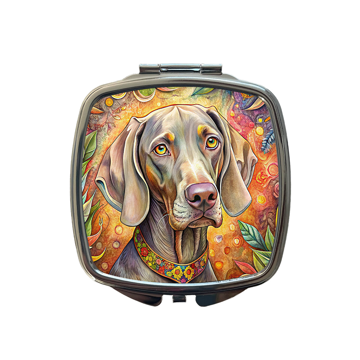 Weimaraner Dog Bohemian Art Small Travel Purse Handbag Pocket Makeup Compact Mirror