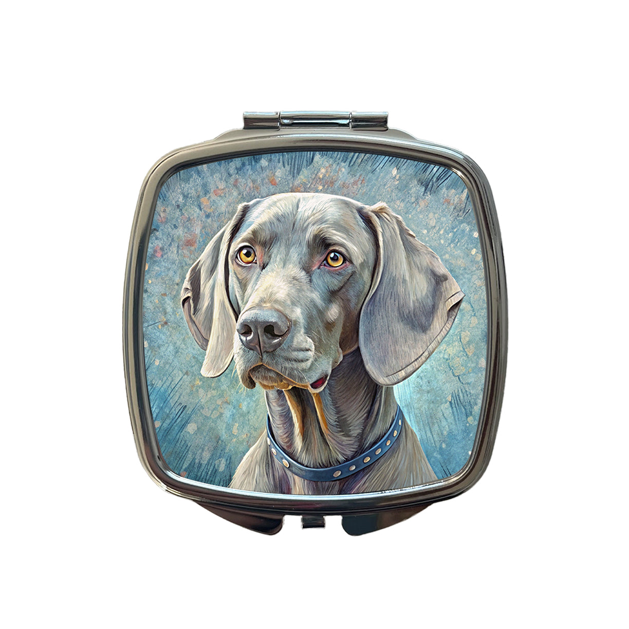Weimaraner Dog Illustration Small Travel Purse Handbag Pocket Makeup Compact Mirror